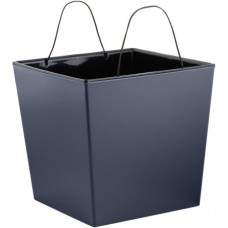 Горшок для цветов InGreen London CUBE 250*250 мм. 11,6 л с дренажной вставкой  вулканически серый